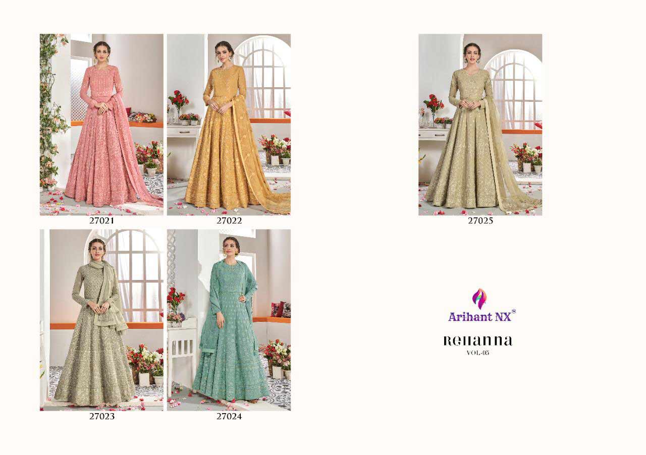Rehanna Vol-5 Arihant Nx Georgette Anarkali Suits Rehanna Vol-5 Arihant Nx Georgette Anarkali Suits